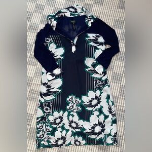 Navy Floral Business Dress